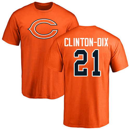 Chicago Bears Men Orange Ha Ha Clinton-Dix Name and Number Logo NFL Football #21 T Shirt